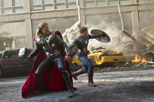 Cap and Thor in The Avengers